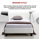 Single PU Leather Bed Frame White-7