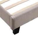 King Linen Fabric Bed Frame Beige-6