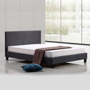 Double Linen Fabric Bed Frame Grey-2