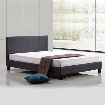 Double Linen Fabric Bed Frame Grey - 0