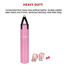 70lb Red Heavy Bag Kit Punching Boxing Bag Gloves Hand Wraps-7