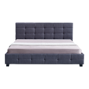 Linen Fabric King Deluxe Bed Frame Grey-1