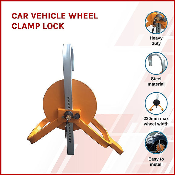 Car Vehicle Wheel Clamp Lock – Heavy Duty Anti-Theft Security Device