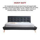 King PU Leather Deluxe Bed Frame Black-7