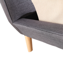 Queen Linen Fabric Deluxe Bed Frame Grey-4