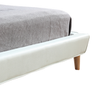 Queen PU Leather Deluxe Bed Frame White-5