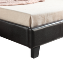 King Single PU Leather Bed Frame Brown-5