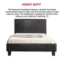 King Single PU Leather Bed Frame Brown-7