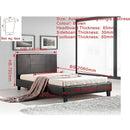 King Single PU Leather Bed Frame Brown-8