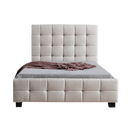 King Single Linen Fabric Deluxe Bed Frame Beige-5