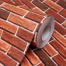 10m 3D Red Brick Print Theme Wallpaper-5