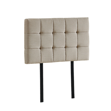 Linen Fabric Single Bed Deluxe Headboard Bedhead - Beige