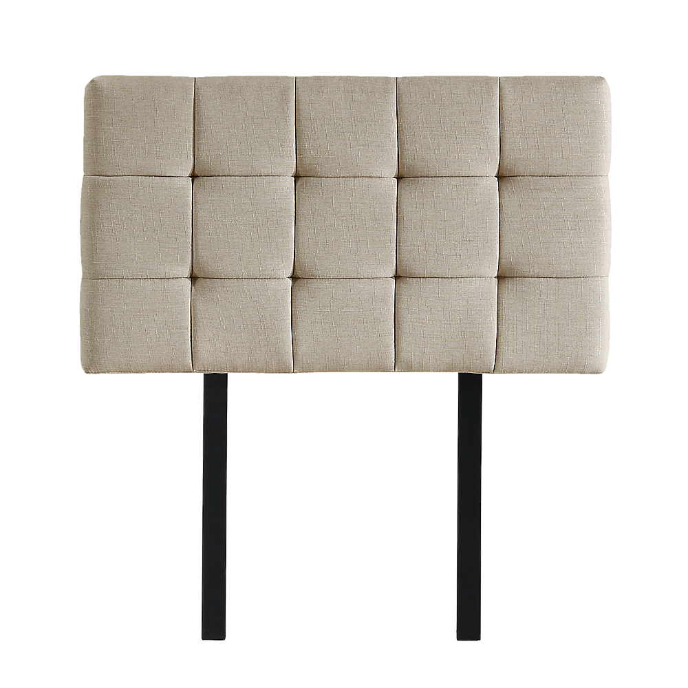 Linen Fabric Single Bed Deluxe Headboard Bedhead - Beige