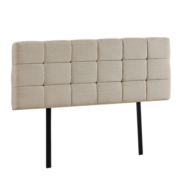 Linen Fabric Queen Bed Deluxe Headboard Bedhead - Beige