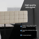 Linen Fabric Queen Bed Deluxe Headboard Bedhead - Beige-8