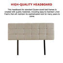 Linen Fabric Queen Bed Deluxe Headboard Bedhead - Beige-9