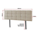 Linen Fabric King Bed Deluxe Headboard Bedhead - Beige-10