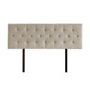 Linen Fabric Double Bed Deluxe Headboard Bedhead - Beige-8