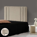 Linen Fabric Single Bed Deluxe Headboard Bedhead - Beige-2