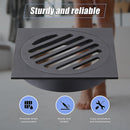 Square Black Floor Grate Drain 110 mm Full Brass Construction-7