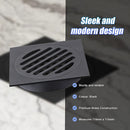 Square Black Floor Grate Drain 110 mm Full Brass Construction-8