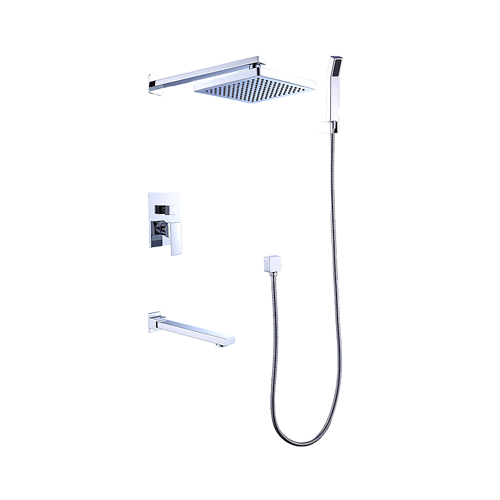 8" Rain Shower Head Straight Wall Arm Mixer Set Wall Bath Spout Outlet Tap