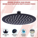 200mm Shower Head Round 304SS Electroplated Matte Black Finish-3