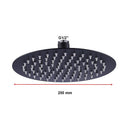 200mm Shower Head Round 304SS Electroplated Matte Black Finish-12