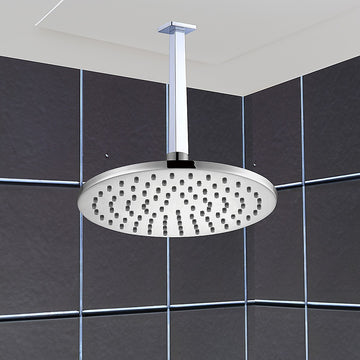 Shower Head Arm Wall Connector Square Bathroom Rainforest ShowerHead - 0