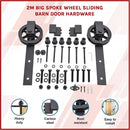 2M Big Spoke Wheel Sliding Barn Door Hardware-3