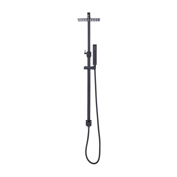 WELS 8" Rain Shower Head Set Square Dual Heads Faucet High Pressure Hand Held