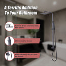 WELS 8" Rain Shower Head Set Square Dual Heads Faucet High Pressure Hand Held-6