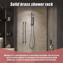 WELS 8" Rain Shower Head Set Square Dual Heads Faucet High Pressure Hand Held-5