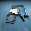 WELS 8" Rain Shower Head Set Square Dual Heads Faucet High Pressure Hand Held-9