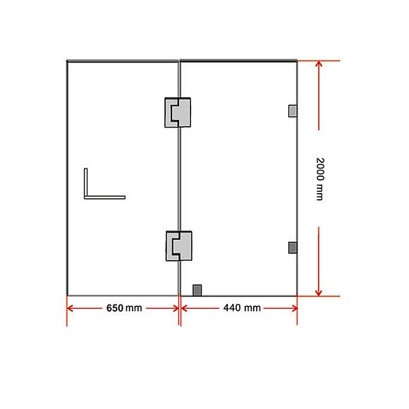 110 x 200cm Wall to Wall Frameless Shower Screen 10mm Glass By Della Francesca