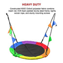 1m Tree Swing in Multi-Color Rainbow Kids Indoor/Outdoor Round Mat Saucer Swing-7