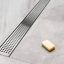 1200mm Bathroom Shower Stainless Steel Grate Drain w/Centre outlet Floor Waste Square Pattern-2