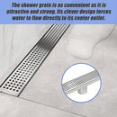 1200mm Bathroom Shower Stainless Steel Grate Drain w/Centre outlet Floor Waste Square Pattern-6