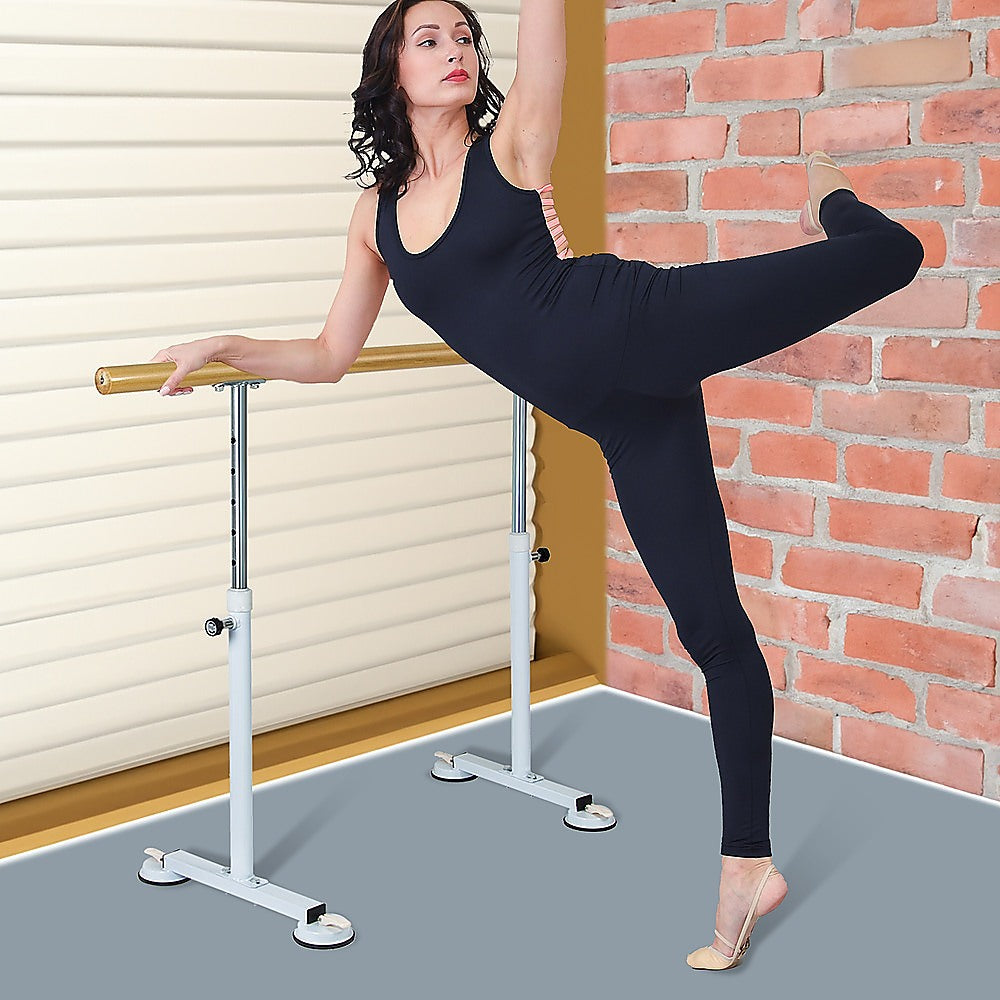 Wooden Portable Ballet Bar Stretch Barre Dance Bar 1.5M Freestanding Ballet Bar - 0