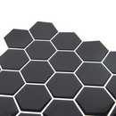 Tiles 3D Peel and Stick Wall Tile Hexagonal Mosaic Black 10 Sheets-5