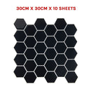 Tiles 3D Peel and Stick Wall Tile Hexagonal Mosaic Black 10 Sheets-7