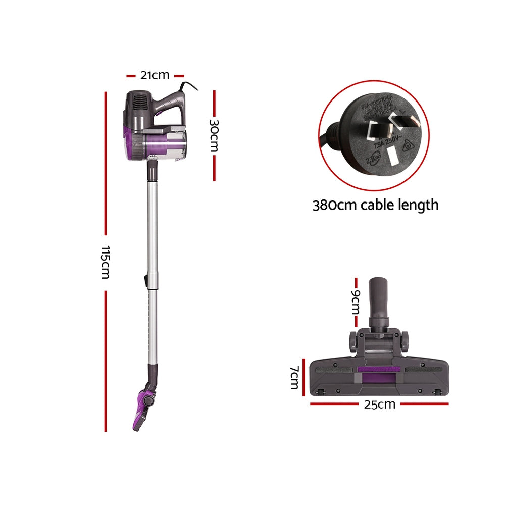 Devanti Handheld Vacuum Cleaner Bagless Corded 500W Purple - 0