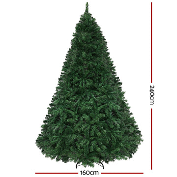 Jingle Jollys Christmas Tree 2.4M Xmas Tree Decoration 8 Light Mode Multi Colour - 0