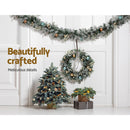 Jingle Jollys 2.7m Christmas Garland with LED Lights Snowy Decoration Xmas Party-7