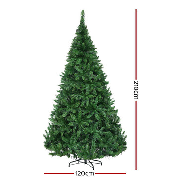 Jingle Jollys Christmas Tree 2.1m Xmas Tree Decorations 1134 LEDs 8 Light Mode - 0