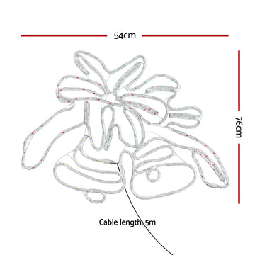 0.76M Christmas Lights 216 LED Bell Motif Light Decorations Jingle Jollys - 0
