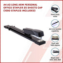 A4 A3 Long Arm Personal Office Stapler 25 sheets CAP (1000 staples included) - RnR Galore