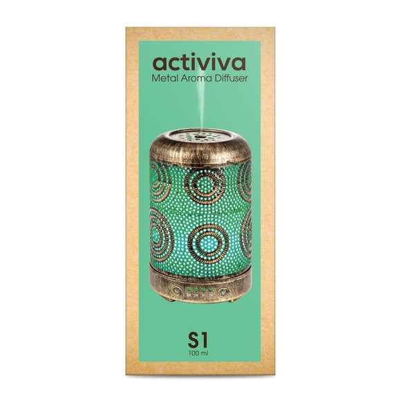 activiva 100ml Metal Essential Oil and Aroma Diffuser - Vintage Gold - RnR Galore