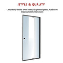 Adjustable Semi Frameless Shower Screen (82~90) x 195cm Australian Safety Glass - RnR Galore