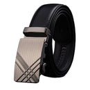 Adjustable Slide Luxury Leather Belt For Men's Automatic Buckle Ratchet Business Dress Belts (FB850101) - RnR Galore